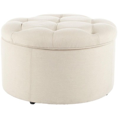 Tanisha Shoe Storage Ottoman - Off White - Safavieh