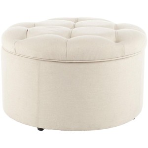 Tanisha Shoe Storage Ottoman - Off White - Safavieh - 1 of 3