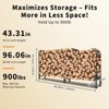 Firewood Rack Holder, Adjustable Heavy Duty Fire Log Stacker Stand for Fireplace, Outdoor Indoor Metal Wood Pile Storage Organizer - 4 of 4