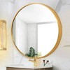 28-Inch Gold Accent Round Mirror, Tempered Glass with Rustproof Backing, Bathroom Decor - 4 of 4