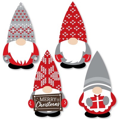 Big Dot of Happiness Christmas Gnomes - DIY Shaped Holiday Party Cut-Outs - 24 Count