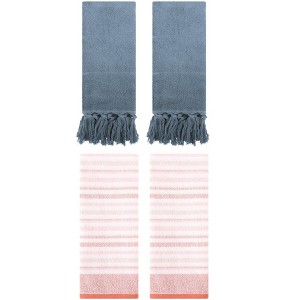 REGALWOVEN 4 Pcs Cotton Soft Absorbent Home Bathroom Decorative Hand Towel - 1 of 4