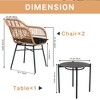 ONWITH 3 Pieces Of Luxury Outdoor Wicker Furniture - Patio Bistro Style Table And Chair Combination - 3 of 4
