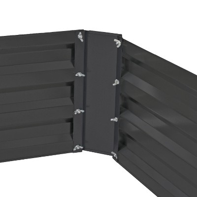 Gray Galvanized Steel 4' x 8' Raised Garden Bed