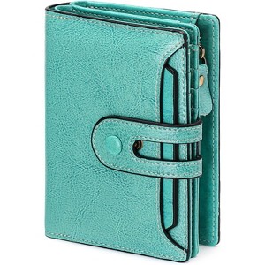 FATMOON Small Wallet for Women,Rfid Blocking Genuine Leather Bifold Wallet Holder for Women with Zipper Coin Pocket 2 ID Windows - 1 of 4