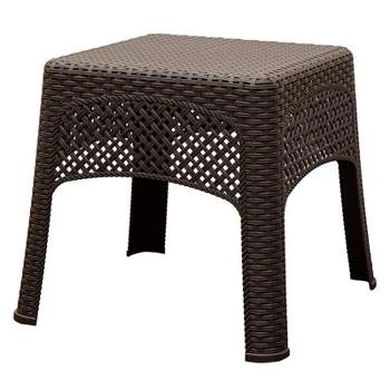 Adams Square Resin Woven Side Table