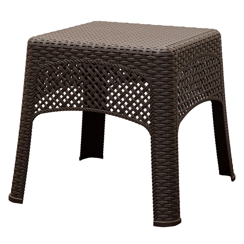 Adams Square Resin Woven Side Table, 1 of 2