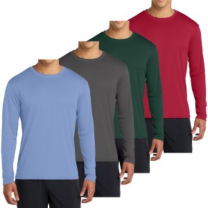 Mafoose 4-Pack Men's Long Sleeve Quick-Dry Performance T-shirts - UPF 50 Sun Protection - 1 of 4
