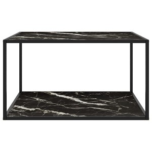 vidaXL Coffee Table Black and transparent - Marble Black 35.4" x 35.4" x 19.7" - 1 of 4