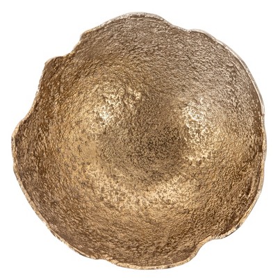 HomeRoots Set of Two Gold And Silver Aluminum Decorative Bowls