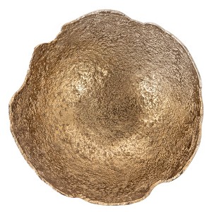 HomeRoots Set of Two Gold And Silver Aluminum Decorative Bowls - 1 of 4
