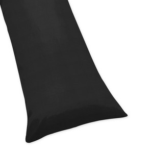 Sweet Jojo Designs Body Pillow Cover (Pillow Not Included) 54in.x20in. Solid Black - 1 of 4