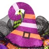 Barton 24" Halloween Witch Wreath Hat Legs Pumpkin Front Door Decor Decoration - 3 of 4