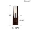 Possini Euro Design Midtown Modern Wall Light Sconces Set of 2 Bronze Hardwire 4 1/2" Fixture White Glass Shade for Bedroom Bathroom Vanity Reading - 4 of 4