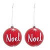 The Lakeside Collection Sets of 2 Red Sphere Ornaments - Noel - 3 of 4