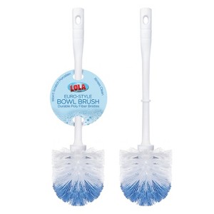 Lola Products Classic Toilet Brush, Durable Fiber Stiff Bristles, Bathroom Toilet Bowl Cleaner, Compact Size, Non-Scratch, Long-Lasting - 2 Pack - 1 of 4