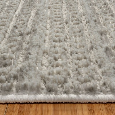 Dario Cream and Gray Tufted Polyester Runner Rug