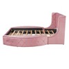 Queen Size Upholstered Platform Bed with Wingback Headboard and 1 Big Drawer - 4 of 4