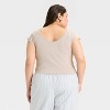 Women's Short Sleeve Double V-Neck Ribbed T-Shirt - Wild Fable™ - 2 of 3