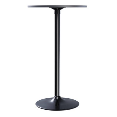 Transitional Black Round Wood Counter Height Pub Table - 23.62"