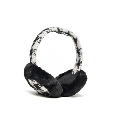 Women's Tweed Earmuffs with Faux Fur - jocelyn