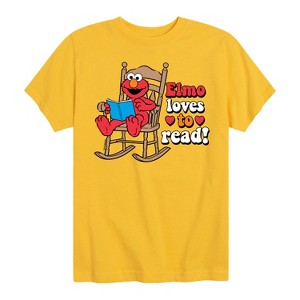Boys' - Sesame Street - Elmo Loves To Read Short Sleeve Graphic T-Shirt - 1 of 4