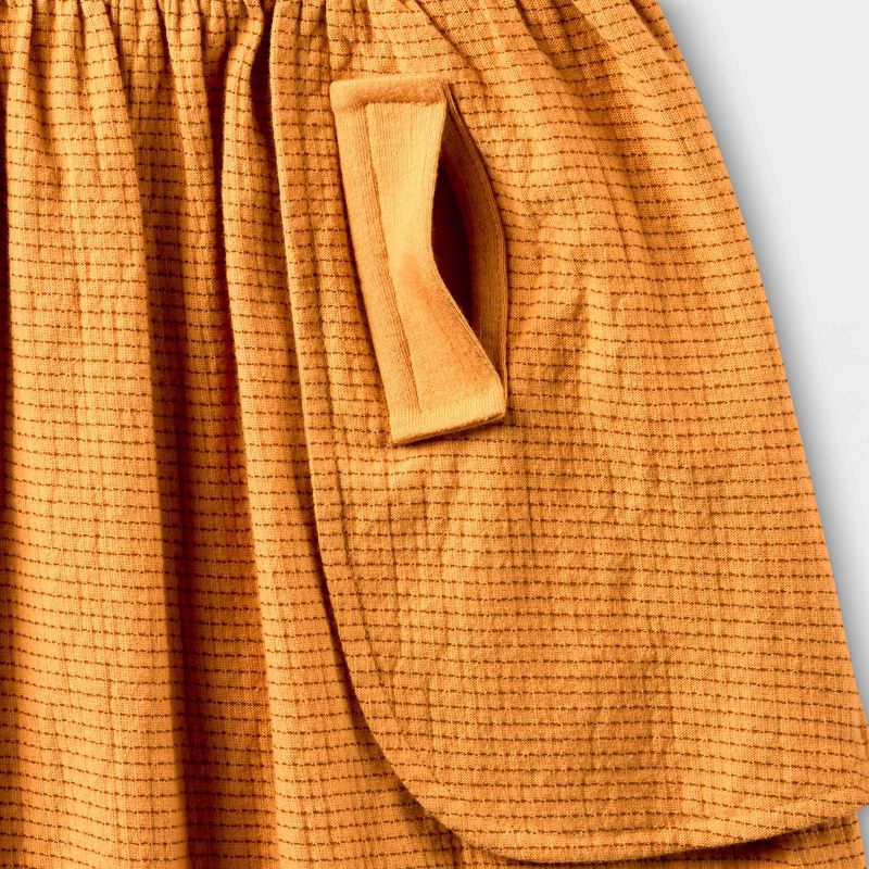 Girls' Adaptive Short Sleeve Knit Dress - Cat & Jack™ Dark Mustard Yellow, 5 of 6