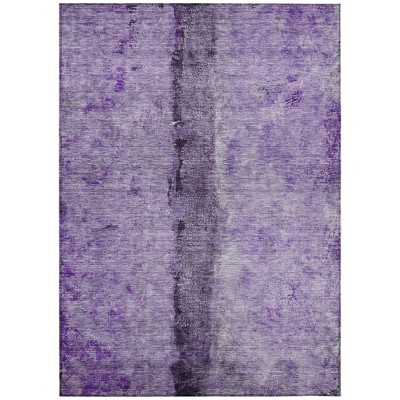 Purple And Lavender Abstract Washable Indoor Outdoor Area Rug