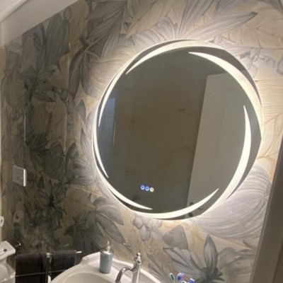 ARTLOGE Round Led Bathroom Mirror Backlit Lighted Anti-Fog Smart Vanity Mirror