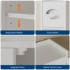 Over The Toilet Storage Cabinet with 2 Barn Door, Toilet Paper Holder & Open Shelves - 4 of 4