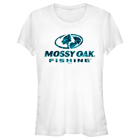 Junior's Mossy Oak Blue Water Fishing Logo T-Shirt - White - Medium