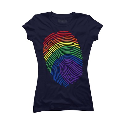 Adult Design By Humans Pride Fingerprint Rainbow Month By SummerFunnyT-Shirt