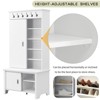 Modern Hall Tree With Sliding Doors - Multifunctional Shoe Cabinet, Mudroom Bench, Shelves, Hanging Hooks, Stylish Storage Solution, White - 4 of 4