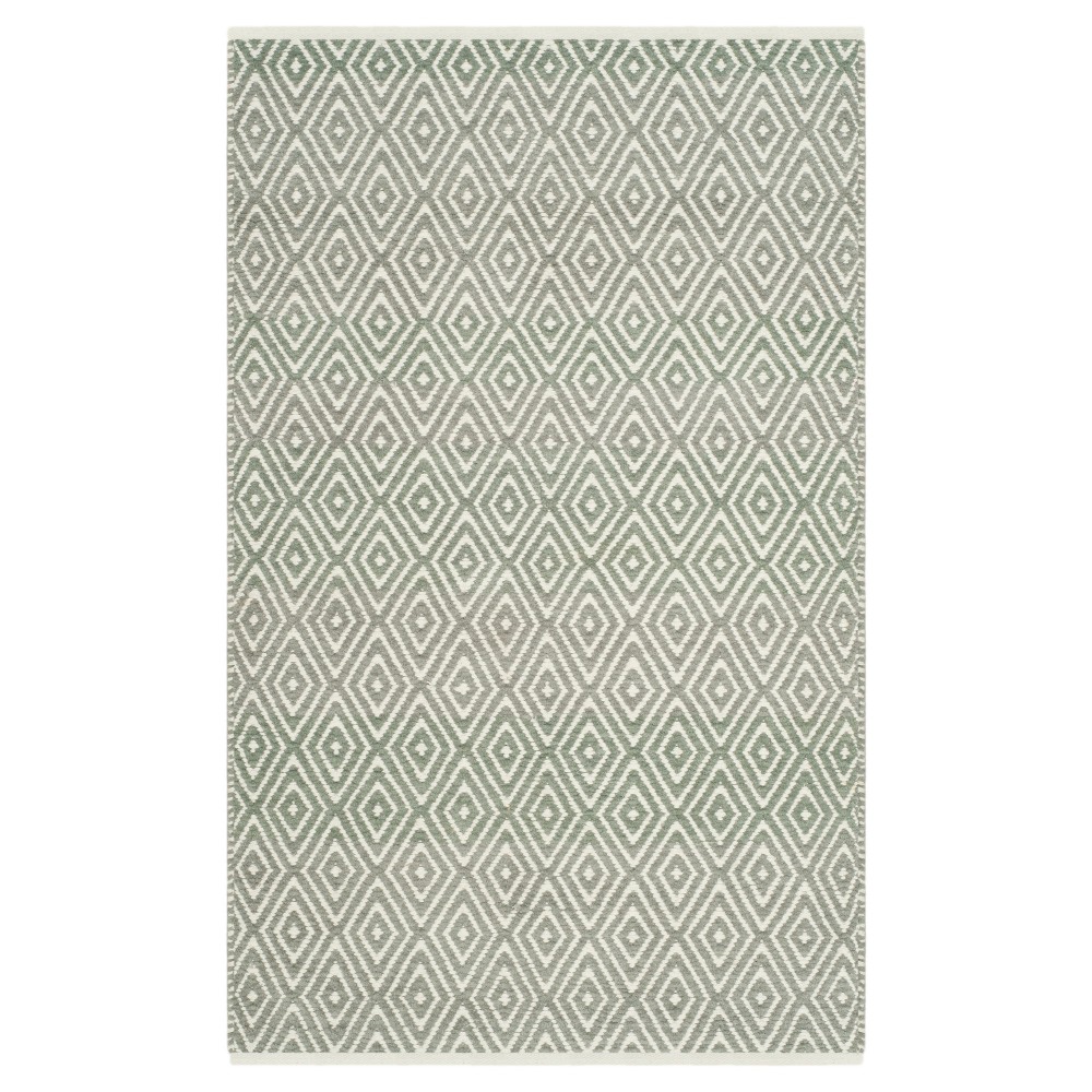 2'6inx4' Gray Abstract Tufted Accent Rug - Safavieh