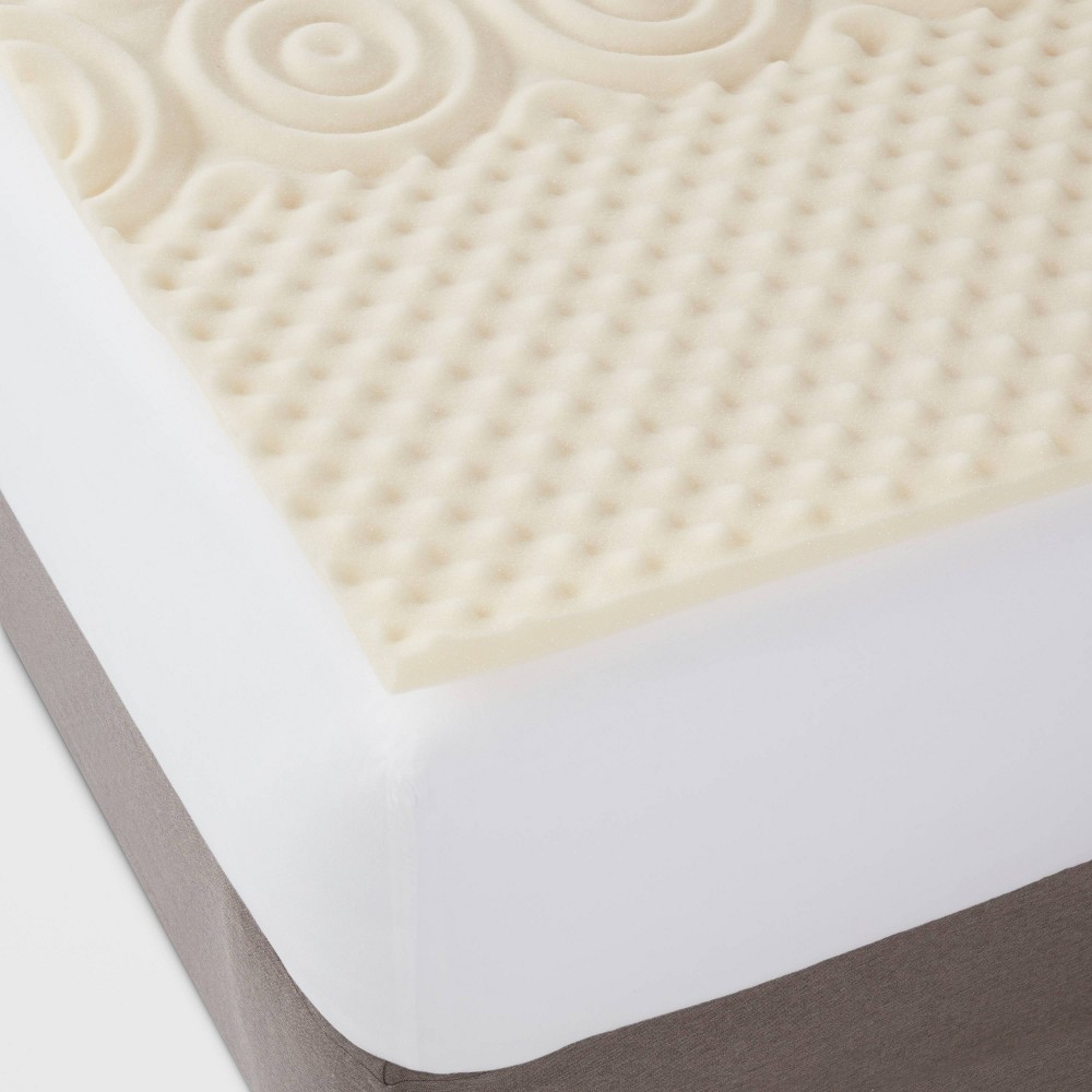 Photos - Bed Linen Queen 5-Zone 1.25" Foam Mattress Topper - Room Essentials™: Polyurethane, Non-Woven, Spot Clean, Fits 24" Depth