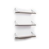 FONTOI Triple Storage Shelves Wall Mounted, Hanging Shelf with Metal Brackets for Collectibles, Books, Decor, Walnut, 24"*7"*5" - 4 of 4