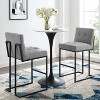 Modway Privy Black Stainless Steel Upholstered Fabric Bar Stool Set of 2 - 3 of 4