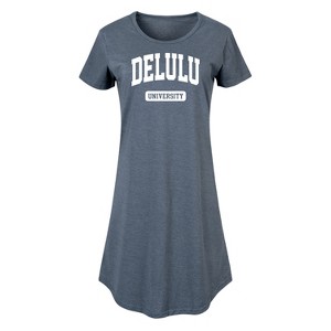 Women's - Instant Message - Delulu University Graphic T-shirt Dress - 1 of 4