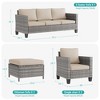 Sonkuki 5-Piece Outdoor Patio Conversation Sofa Set Rattan Wicker Patio Furniture Set with Cushions, Widen Armrest - 2 of 4