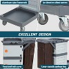 Heavy-Duty Cleaning Cart with Lockable Cabinets - 220 lbs Capacity, 6 Silent Casters, Removable Storage Bag for Hotel/Housekeeping - 2 of 4