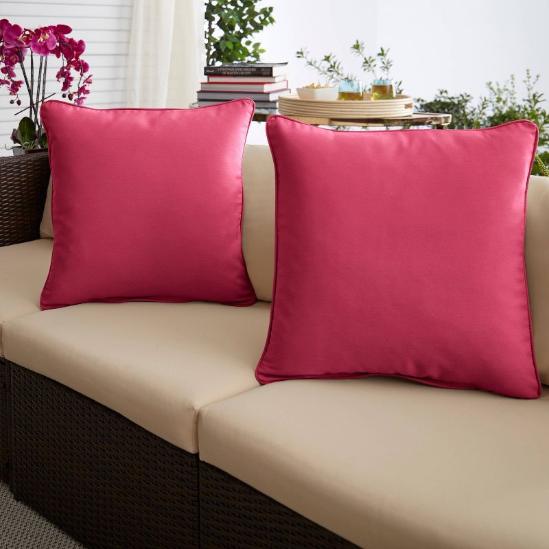 2pk Sunbrella Outdoor Throw Pillows Pink, 2 of 4