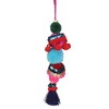 Northlight 6.25" Blue and Red Bohemian Christmas Pom Pom Ornament - 2 of 2