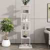Grungis 5 Tier Rotating Decorative Bookshelf with Acrylic Plate and Anti-Toppling Base,Storage Shelves for Living Room,Bedroom - 2 of 4