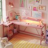 Bestier 58" Gaming Desk with LED Lights L Shaped Desk with Power Outlet & Monitor Stand Corner Computer Desk - 2 of 4
