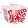 6-Pack Reusable Plastic Popcorn Containers, Red & White Striped Movie Theater Style Boxes for Movie Night - 2 of 4