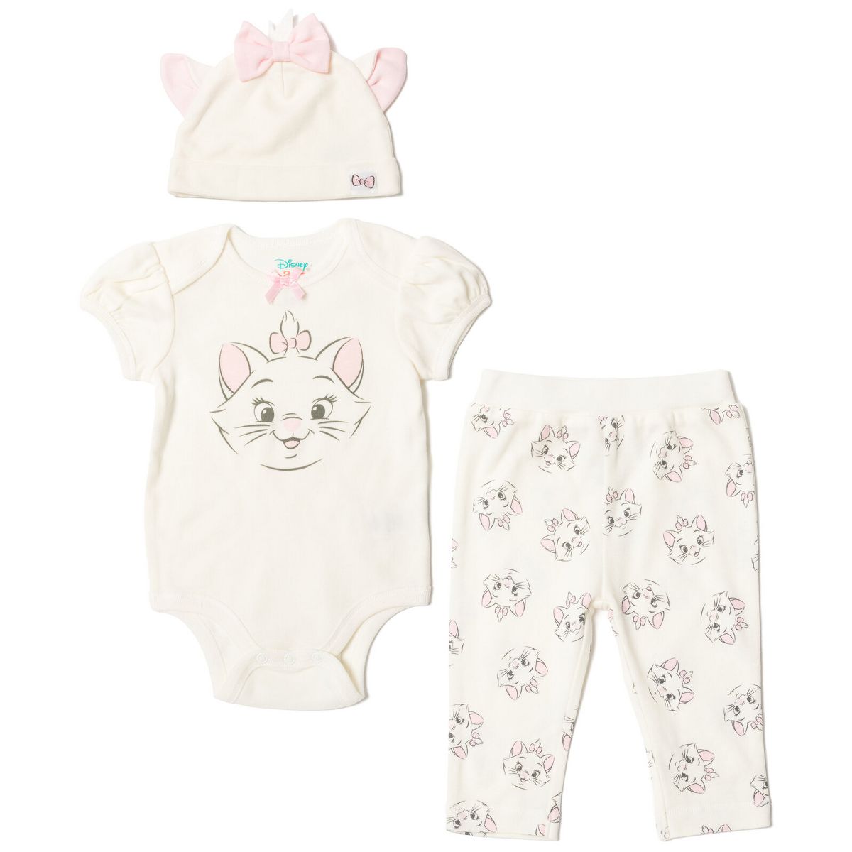Disney Classics Winnie the Pooh Lion King Bambi Baby Bodysuit Pants and Hat 3 Piece Outfit Set Newborn to Infant - thumbnail 8