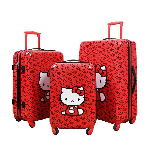 Hello Kitty by Sanrio White on sale w/ Red Bow Hardshell Rolling Luggage Kids 16x14x8