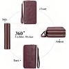 Wikineon Women's Wallet Large Capacity Double Zip Ladies Card Phone Holder RFID Blocking Wristlet Leather - 3 of 4