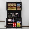 MAYEERTY Black 71" Kitchen Pantry Cabinet, Microwave Countertop 6 Doors 1 Drawer Adjustable Shelves - 3 of 4