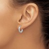 Black Bow Jewelry 3mm x 13.5mm (1/2 Inch) Polished 14k White Gold Huggie Style Hoops - 3 of 4